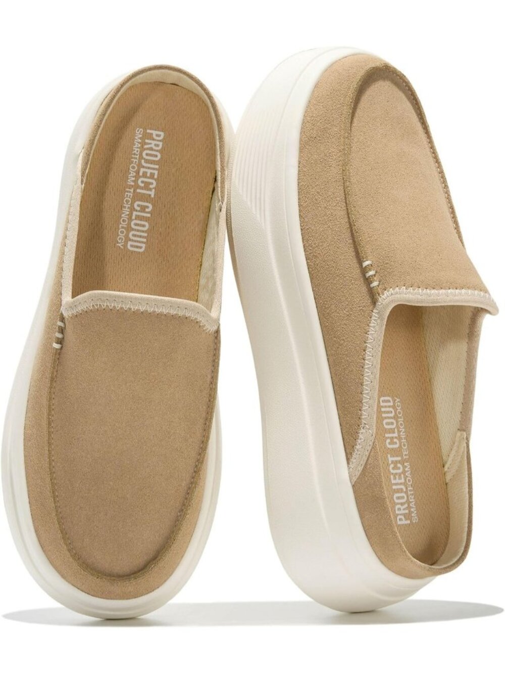 Women's Sand Suede Rubber Sole Clogs & Mules Stylish Non-Slip Loafers Shoes